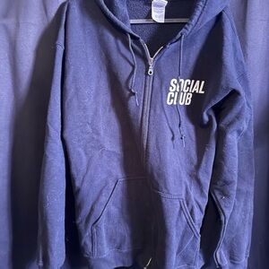 Men's Navy Blue Zip-Up Sweater